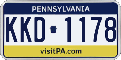 PA license plate KKD1178