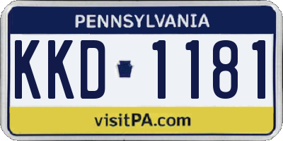 PA license plate KKD1181