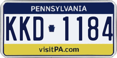 PA license plate KKD1184
