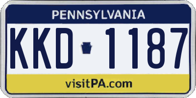 PA license plate KKD1187