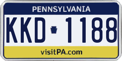 PA license plate KKD1188