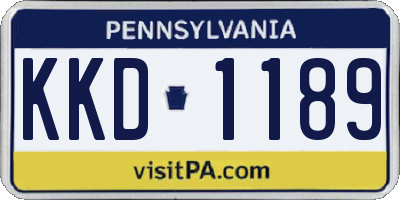 PA license plate KKD1189