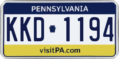 PA license plate KKD1194