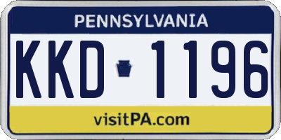PA license plate KKD1196