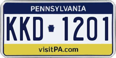 PA license plate KKD1201
