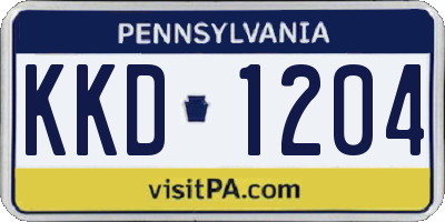 PA license plate KKD1204