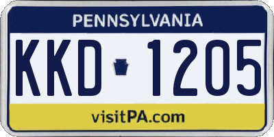 PA license plate KKD1205