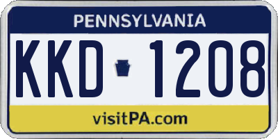 PA license plate KKD1208