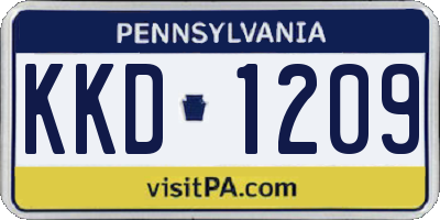 PA license plate KKD1209