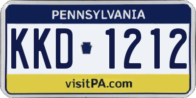 PA license plate KKD1212