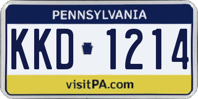 PA license plate KKD1214