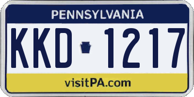 PA license plate KKD1217