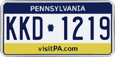 PA license plate KKD1219