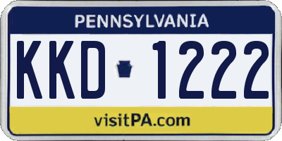 PA license plate KKD1222
