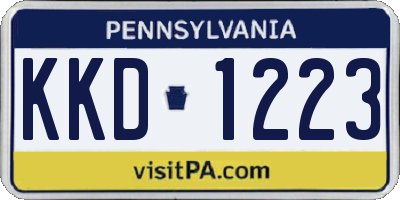 PA license plate KKD1223