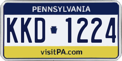PA license plate KKD1224