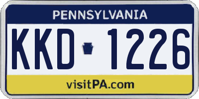 PA license plate KKD1226