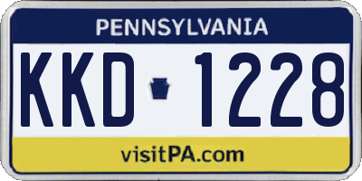 PA license plate KKD1228