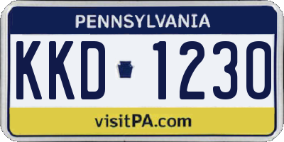 PA license plate KKD1230