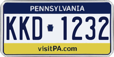 PA license plate KKD1232
