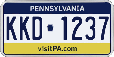 PA license plate KKD1237