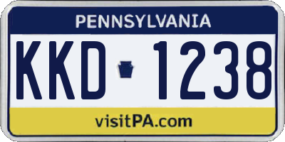 PA license plate KKD1238