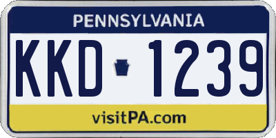 PA license plate KKD1239