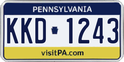 PA license plate KKD1243