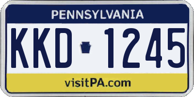 PA license plate KKD1245