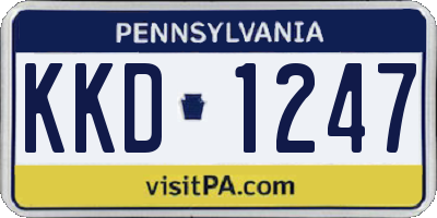 PA license plate KKD1247