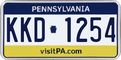 PA license plate KKD1254