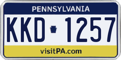 PA license plate KKD1257