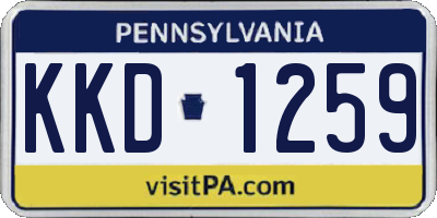 PA license plate KKD1259