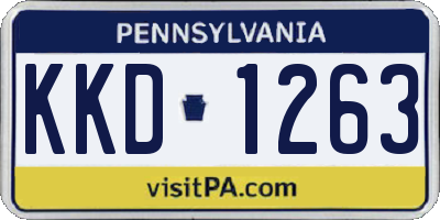 PA license plate KKD1263