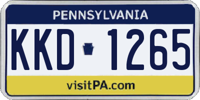 PA license plate KKD1265