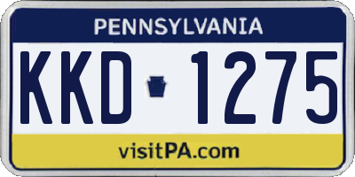 PA license plate KKD1275