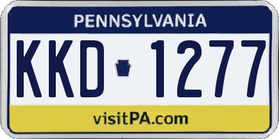 PA license plate KKD1277
