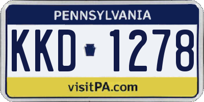 PA license plate KKD1278