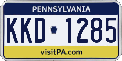 PA license plate KKD1285