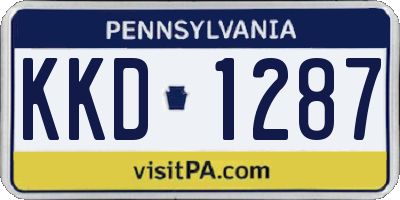 PA license plate KKD1287