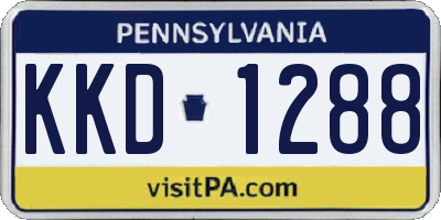 PA license plate KKD1288