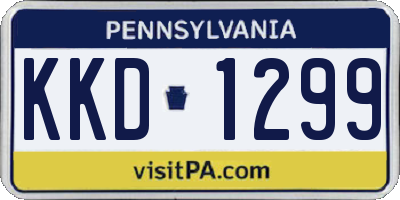 PA license plate KKD1299