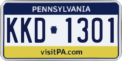 PA license plate KKD1301