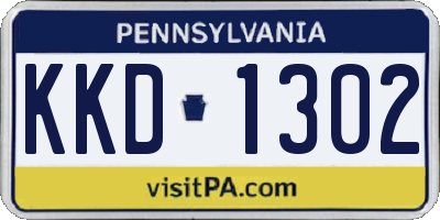 PA license plate KKD1302