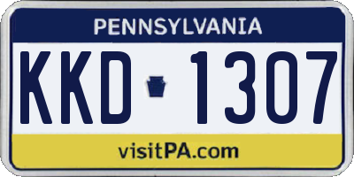 PA license plate KKD1307