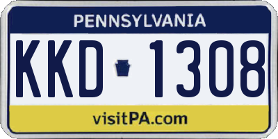 PA license plate KKD1308