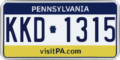 PA license plate KKD1315