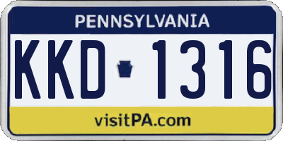PA license plate KKD1316