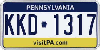 PA license plate KKD1317