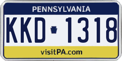 PA license plate KKD1318